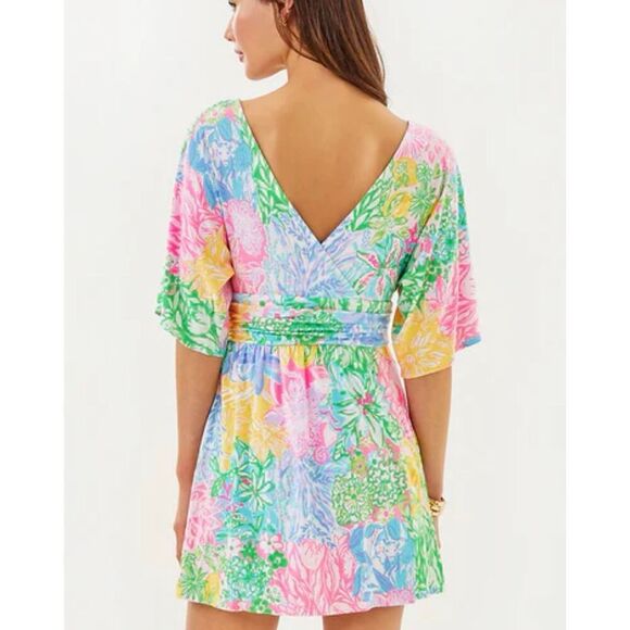 Lilly Pulitzer Parigi romper skort multi bright delight patch size small - Picture 2 of 11